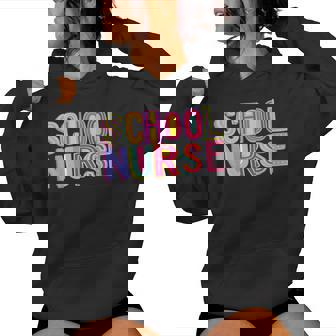 Retro School Nurse Nursing Groovy Nurse Retro Pink Nurse Women Hoodie - Monsterry