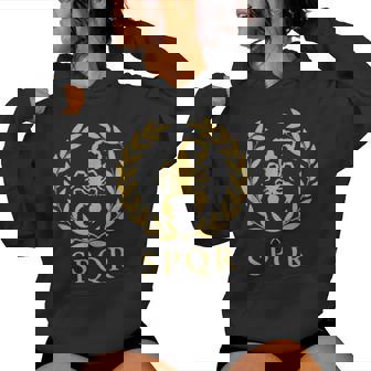 Roma Pretoriano Legión Spqr Estandarte Laurel Escorpión Sudadera con capucha para mujer - Regaloses