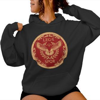 Roman Eagle Legio X Equestris Roman Legion Emblem Kapuzenpullover für Damen - Geschenkecke