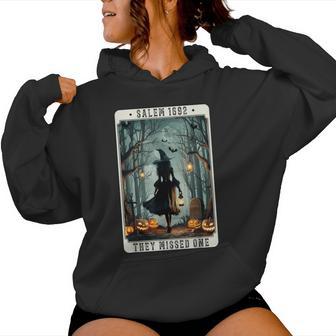 Salem 1692 Halloween Witch They Missed One Tarot Card Women Women Hoodie - Thegiftio UK