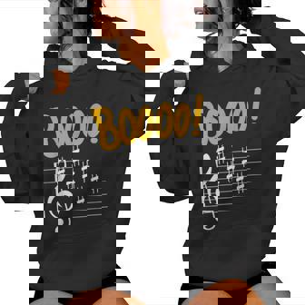 Scary Key Signature Boo Music Halloween Musician Teacher Women Hoodie - Seseable
