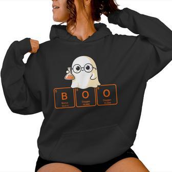 Science Teacher Ghost Halloween Chemistry Boo Elements Women Women Hoodie - Thegiftio UK