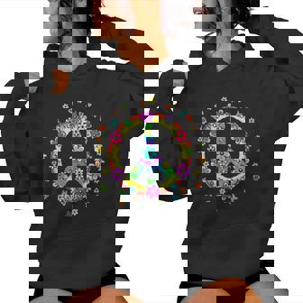 Signe De Paix Flower Power Hippie Symbole Liberté Amour Sweat à capuche femme - Cadeauxyz