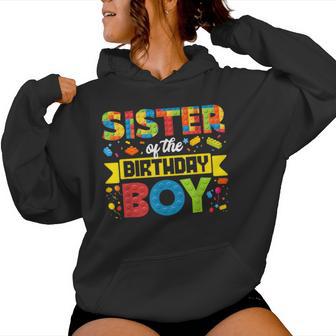 Sister Of The Birthday Boy Master Builder Building Blocks Women Hoodie - Thegiftio UK