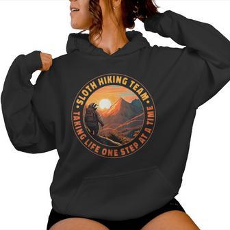 Sloth Hiking Team Taking Life One Step At A Time Sloth Hiker Women Hoodie - Thegiftio UK