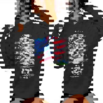 Soccer American Flag Soccer Apparel Soccer 2024 Women Hoodie - Monsterry