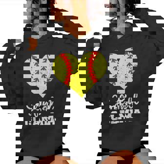 Softball Glamma Softball Heart Grandma Glamma Women Hoodie - Monsterry