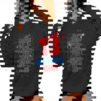 Spider Web Thirn 13 Years Old It's My 13Th Birthday Girl Women Hoodie - Thegiftio UK