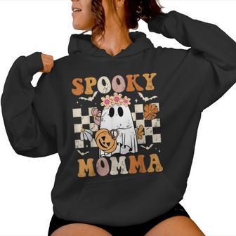 Spooky Momma Groovy Vintage Ghost Family Halloween Costumes Women Hoodie - Thegiftio UK