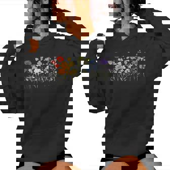 Subtle Wildflowers Lgbtq Month Rainbow Florals Gay Pride Women Hoodie | Seseable CA