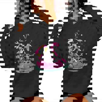 Summerween Vibes Skeleton Flamingo Float Summer Halloween Women Hoodie - Seseable