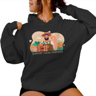 Supports Local Farmers Harvest Farmer Women's Hoodie - Monsterry