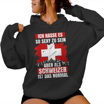 Switzerland Children's Switzerland Swiss Flag Women's Kapuzenpullover für Damen - Geschenkecke