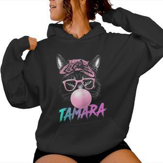 Tamara Schöner Mädchen Name Mit Niedlicher Katze Kapuzenpullover für Damen - Geschenkecke