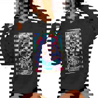 Tarot Card Dia De Los Muertos Woman Catrina Day Of The Dead Women Hoodie - Thegiftio UK