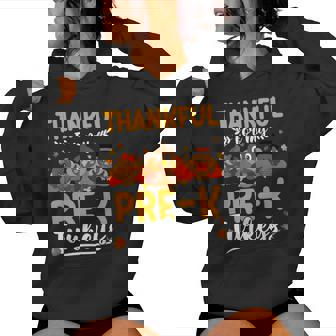 Thanksgiving Autumn Fall Thankful My Turkeys Pre-K Teacher Women Hoodie - Thegiftio UK