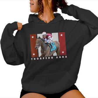 Thorpedo Anna Horse Horse Racing Del Mar Santa Anita Women Hoodie - Thegiftio UK