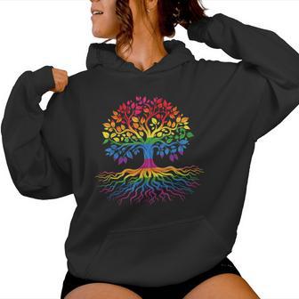 Tree Life Rainbow Lgbt Flag Gay Pride Ally Women Hoodie - Thegiftio UK