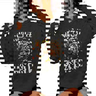 Turkey Time To Get Basted Happy Thanksgiving Women Women Hoodie | Mazezy