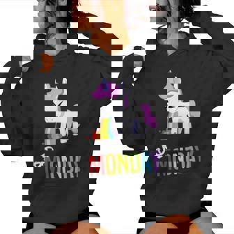 Unicorn Chrismas Bad Monday Emotions Women's Hoodie - Monsterry