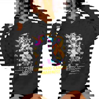 Unicorn Gold Ribbon Girls Childhood Cancer Awareness Women Hoodie - Thegiftio UK