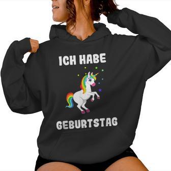 Unicorn Party Man Woman Ich Habe Heute Geburtstag Kapuzenpullover für Damen - Geschenkecke