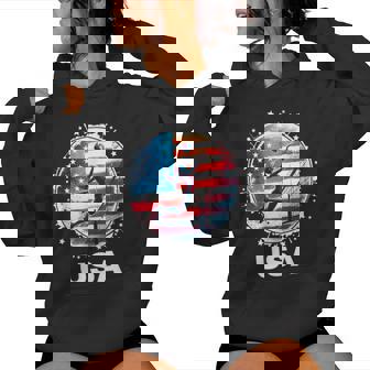 Usa United States American Flag Volleyball Usa Team Women Hoodie - Monsterry
