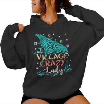 Village Crazy Lady Tiki Hawaiian Polynesian Women Hoodie - Thegiftio UK