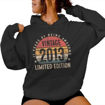 Vintage 2013 11 Birthday Decoration Boys Girls 11Th Birthday Women Hoodie - Thegiftio UK