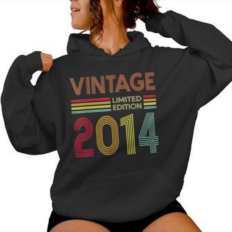 Vintage 2014 10 Years Old Boys And Girls 10Th Birthday Women Hoodie - Thegiftio UK