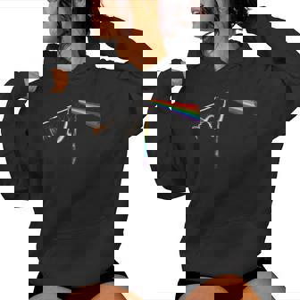 Vintage Cat Lover Dad Cat Mom Prism Rainbow Light Rock Music Women Hoodie - Monsterry