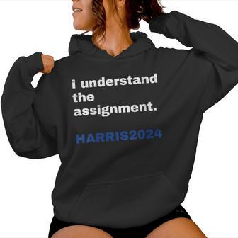 Vintage Retro I Understand The Assignment Harris2024 Women Hoodie - Thegiftio UK