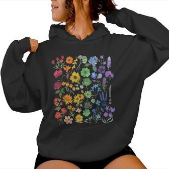 Vintage Wildflower Lgbtq Floral Rainbow Flower Pride Lgbt Women Hoodie - Monsterry CA