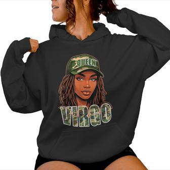 Virgo Queen Black Woman Locs Camo Hat Women Hoodie - Thegiftio UK