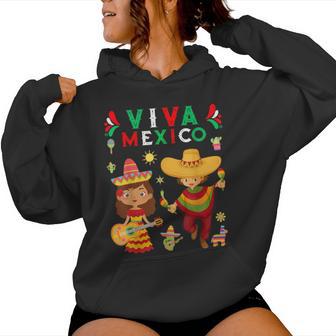 Viva Mexico Boy Girl Maracas Guitar Mexican Independence Kid Women Hoodie - Thegiftio UK