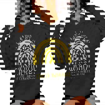 I Wear Gold For Childhood Cancer Awareness Girls Women Hoodie - Thegiftio UK