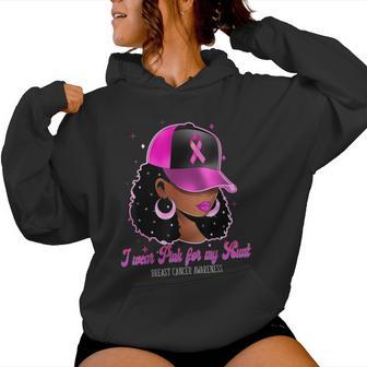 I Wear Pink For My Aunt Breast Cancer Awareness Afro Girl Women Hoodie - Thegiftio UK