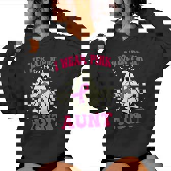 I Wear Pink For My Aunt Ghost Halloween Breast Cancer Women Hoodie - Seseable