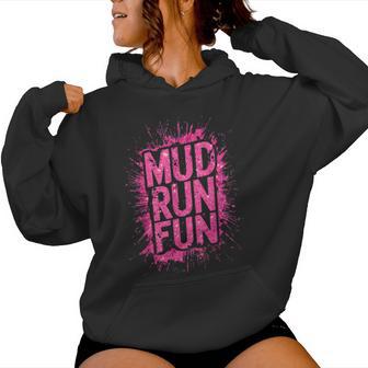 Woman Mud Run Fun Mudder Running Mudding Race Girls Team Atv Women Hoodie - Thegiftio