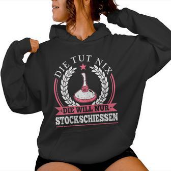 Women's Die Tut Nix Stockschieessen Ice Stick Kapuzenpullover für Damen - Geschenkecke