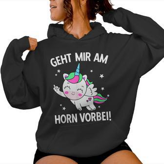 Women's Geht Mir Am Hornorbei Unicorn Kapuzenpullover für Damen - Geschenkecke