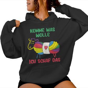 Women's Komme Was Wolle Knitting Crochet Kapuzenpullover für Damen - Geschenkecke