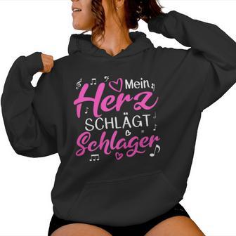 Women's Mein Herz Schlagermusik Bat Princess Kapuzenpullover für Damen - Geschenkecke