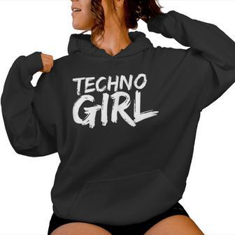 Women's Techno Girl Slogan Edm House Music Festival Kapuzenpullover für Damen - Geschenkecke