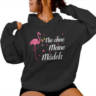 Women's Wine Sparkling Wine Prosecco Saufen Flamingo Nie Ohne Meine Girls Kapuzenpullover für Damen - Geschenkecke