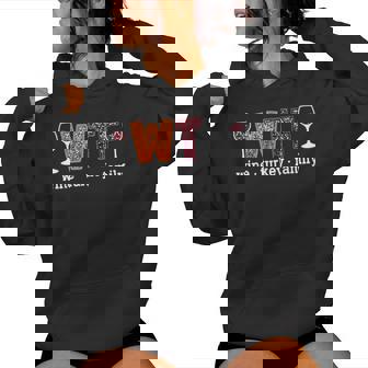 WTF Wine Turkey Family Thanksgiving Men Women Women's Hoodie - Monsterry