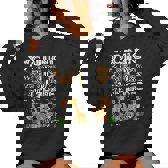 Young Wild And Three Zoo Animal 3Rd Birthday Boys Girls Women Hoodie - Monsterry