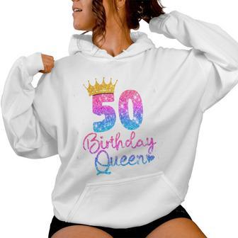 50 Cumpleaños Es – Birthday Queen 50 Sudadera con capucha para mujer - Regaloses