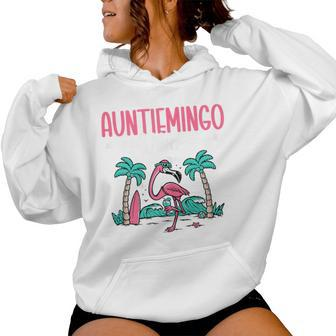 Auntiemingo Summer Vibes Auntie Flamingo Aunt Women Hoodie - Monsterry
