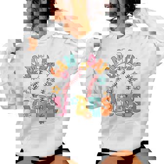 Baseball Game Day Baseball Player Groovy Girls Women Hoodie - Monsterry